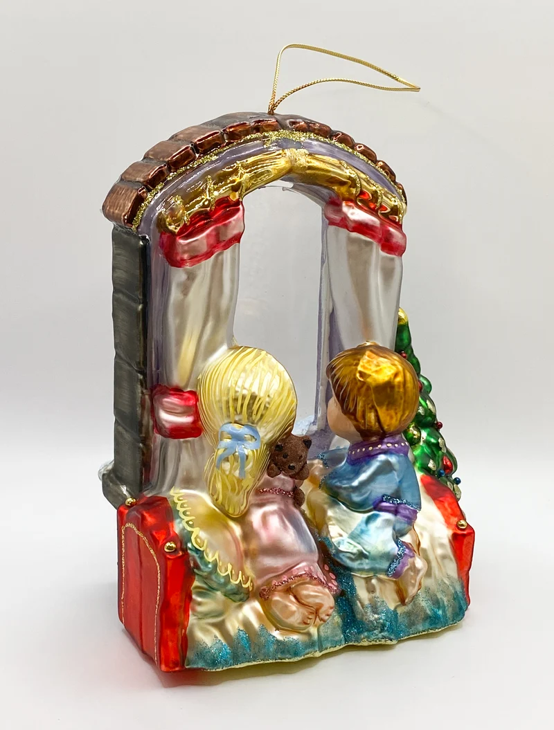 Die Kinder warten am Fenster gespannt auf das Christkind, KOMOZJA MOSTOWSKI