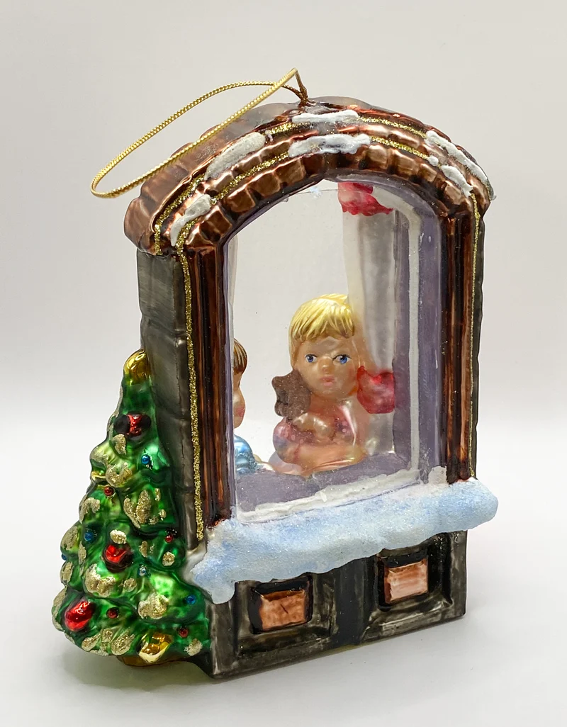 Die Kinder warten am Fenster gespannt auf das Christkind, KOMOZJA MOSTOWSKI