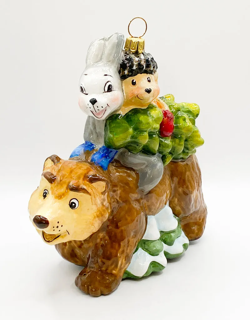 Der Hase und der Igel holen zusammen mit dem Bär den Weihnachtsbaum, KOMOZJA MOSTOWSKI