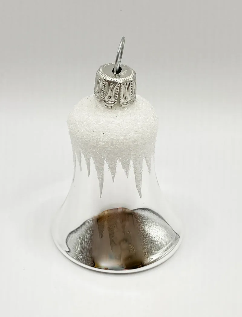 Weihnachts-Glöckchen silber mit Schneezacken