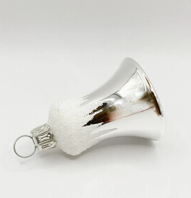 Weihnachts-Glöckchen silber mit Schneezacken