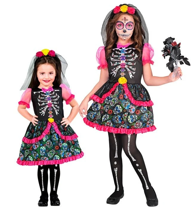 „Dia de los Muertos“-Kleid für Mädchen