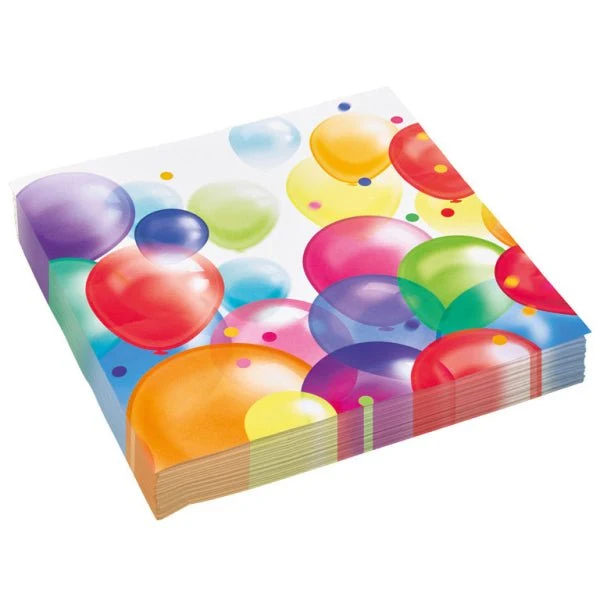 Bunte Servietten Ballons 33cm 20Stück