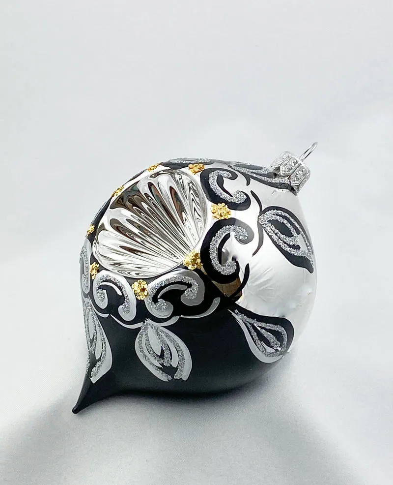 Kurze Olive in Silber/Schwarz mit silbernem Reflex