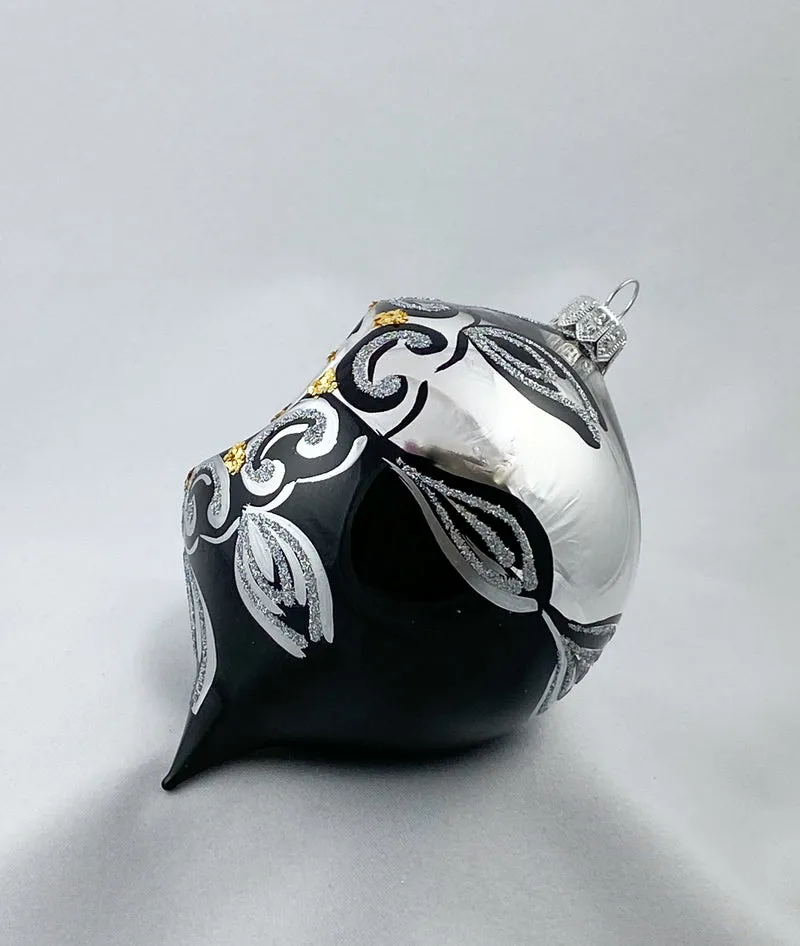 Kurze Olive in Silber/Schwarz mit silbernem Reflex