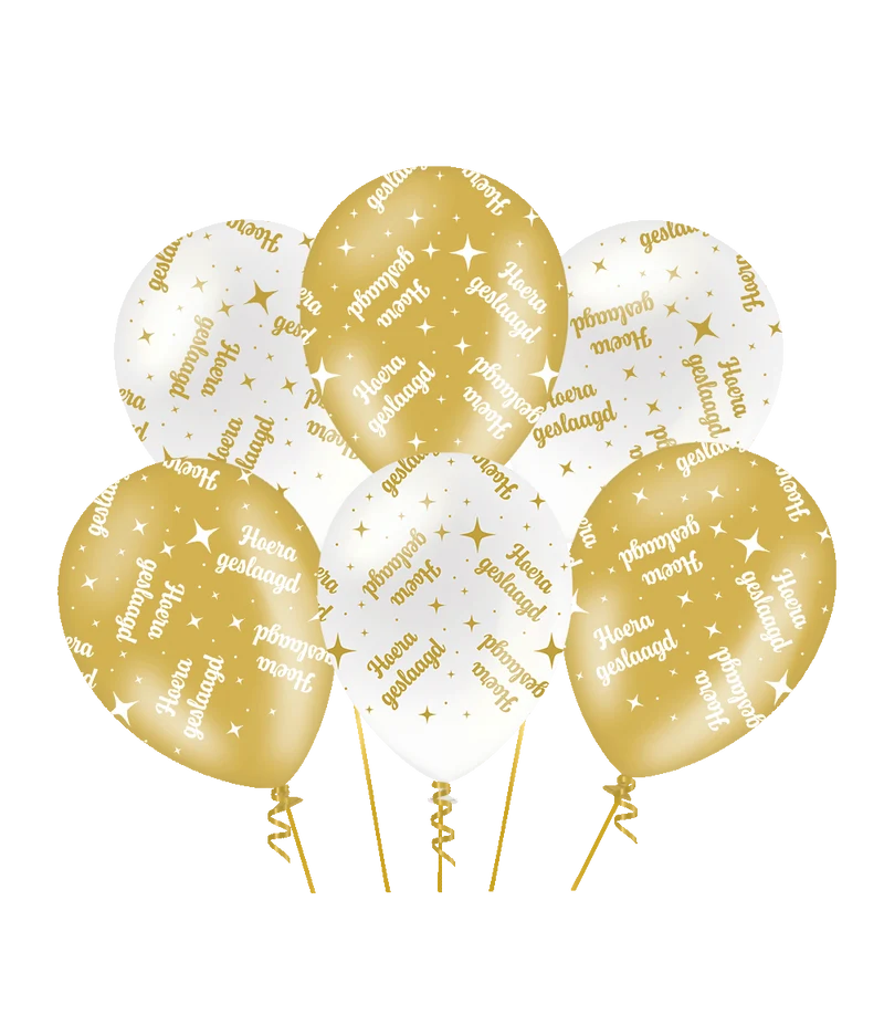 Passierte Ballons Weißgold 30cm 6Stk