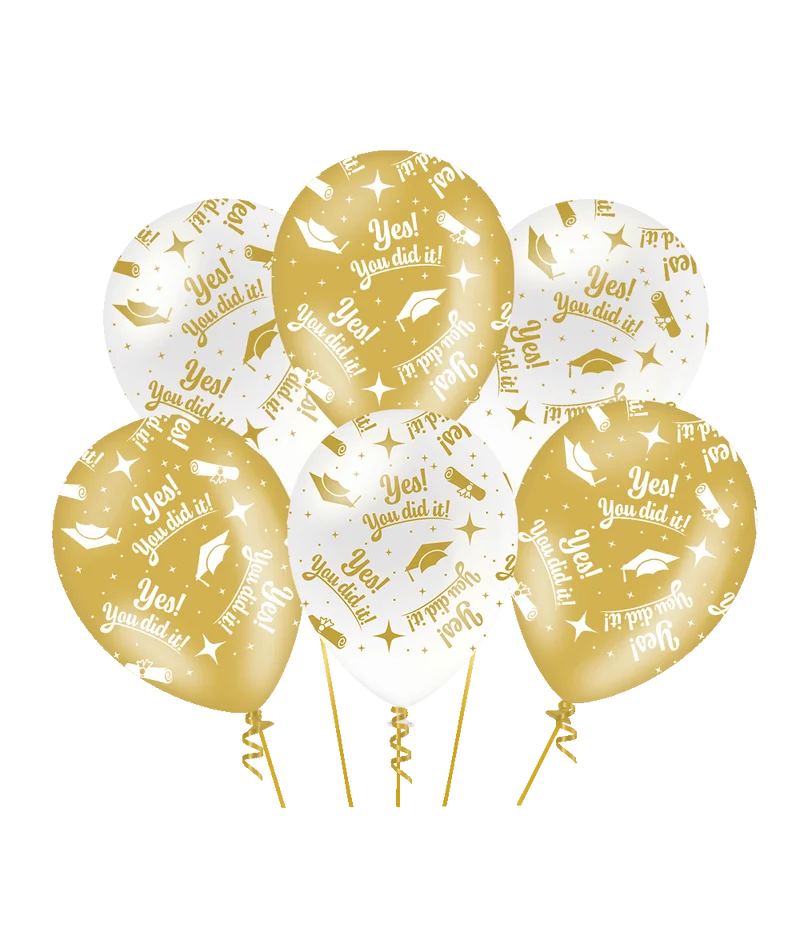 You Did It Ballons Weißgold 30cm 6 Stück