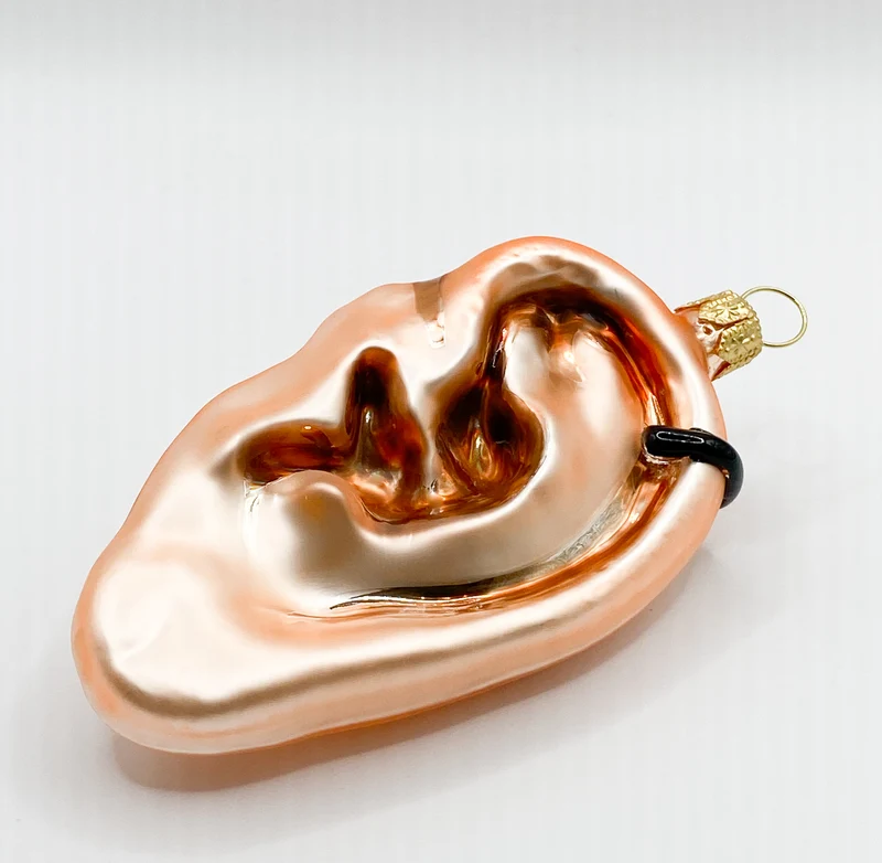 Menschliche Ohrmuschel mit Helix Piercing