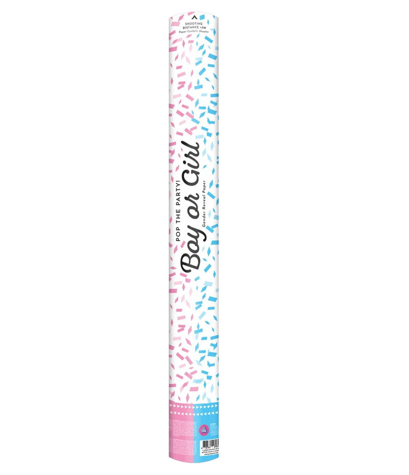 Gender Reveal Konfettikanone Blaues Papier 60cm