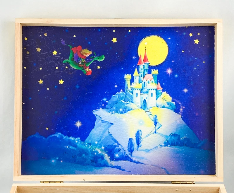 Der Prinz fliegt mit dem Drachen zum Mond, AtlasArt