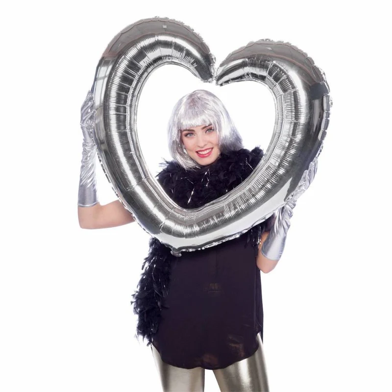 Herz Ballon Silber Folie 80cm