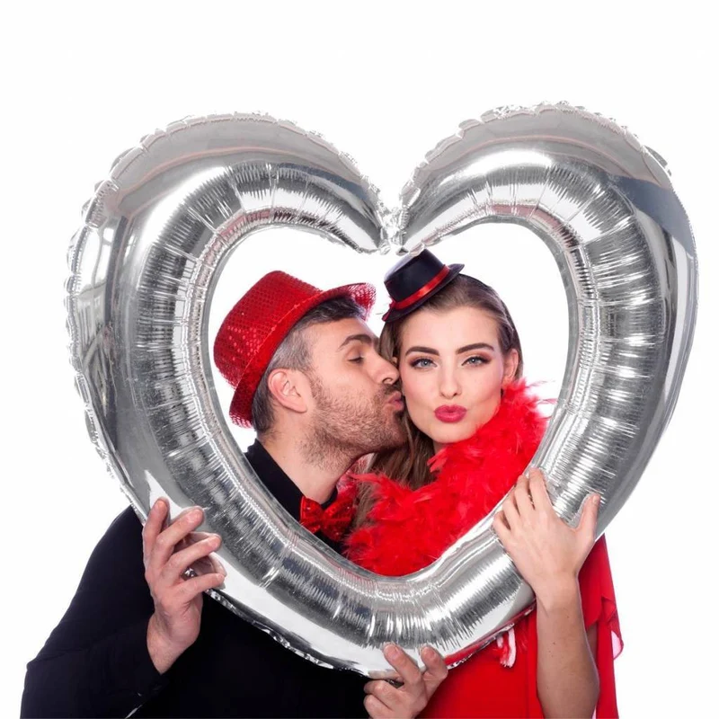Herz Ballon Silber Folie 80cm