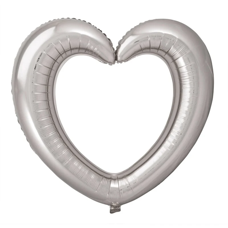 Herz Ballon Silber Folie 80cm