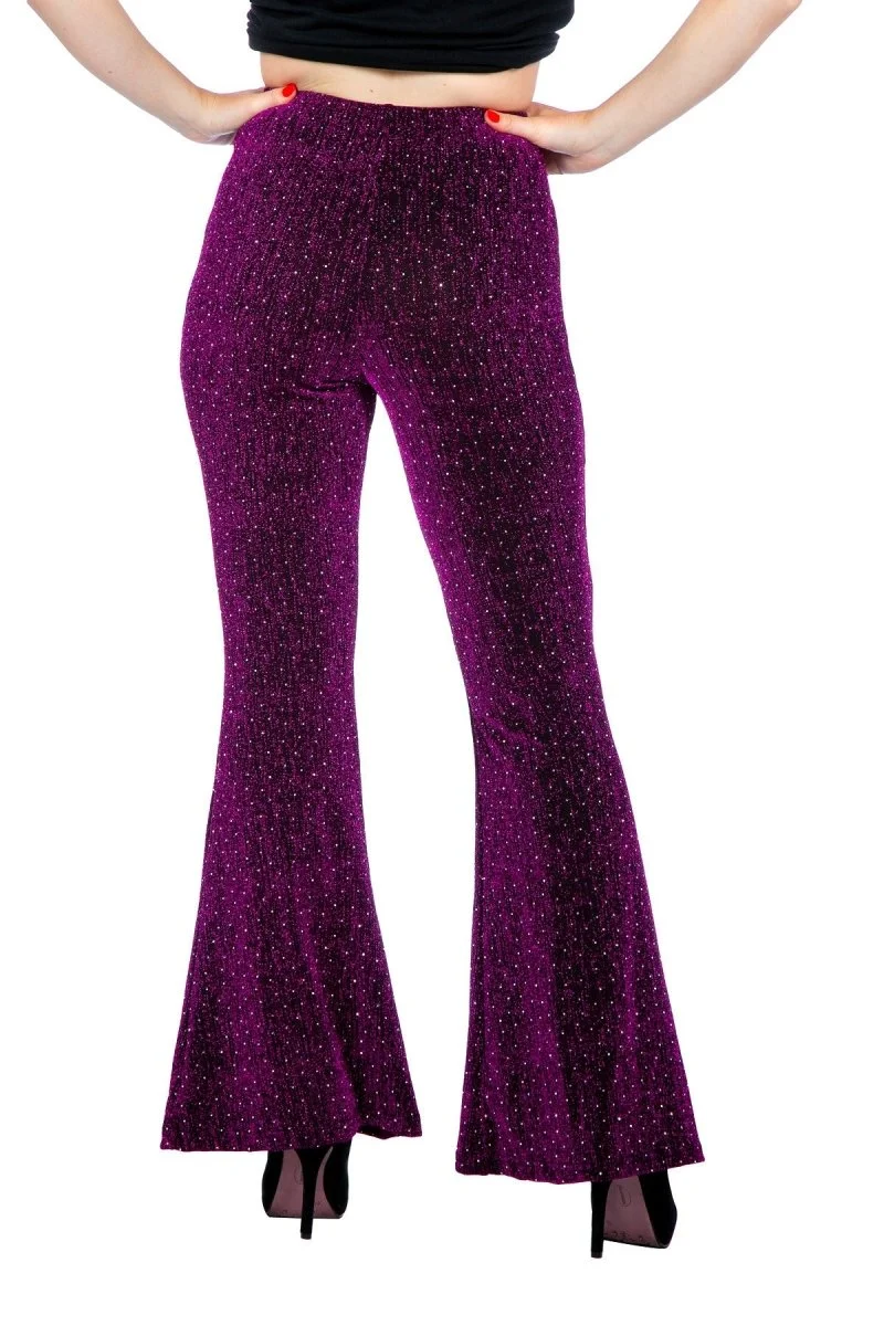 Lila Hose für Frauen Flared Glitter