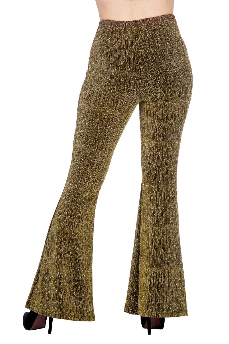 Gold Hose Damen Flared Glitter