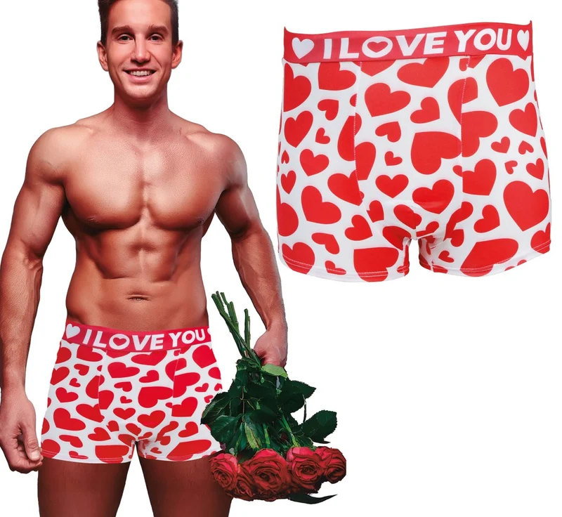 Ich liebe dich Unterhosen Rot-Weiß-Herzen
