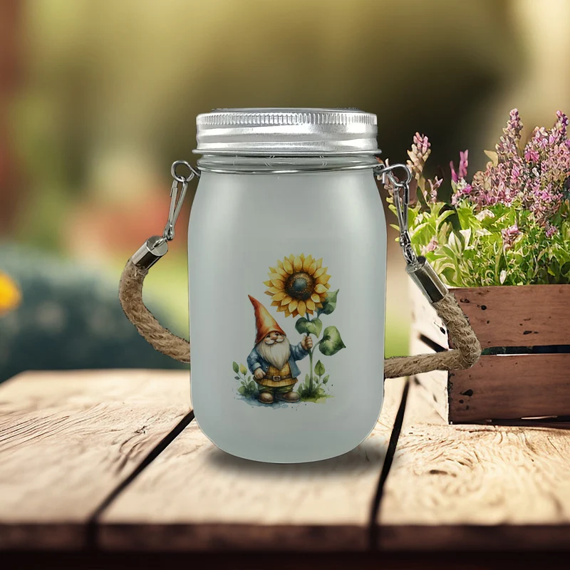 Gartenzwerg mit Sonnenblume Solarlicht