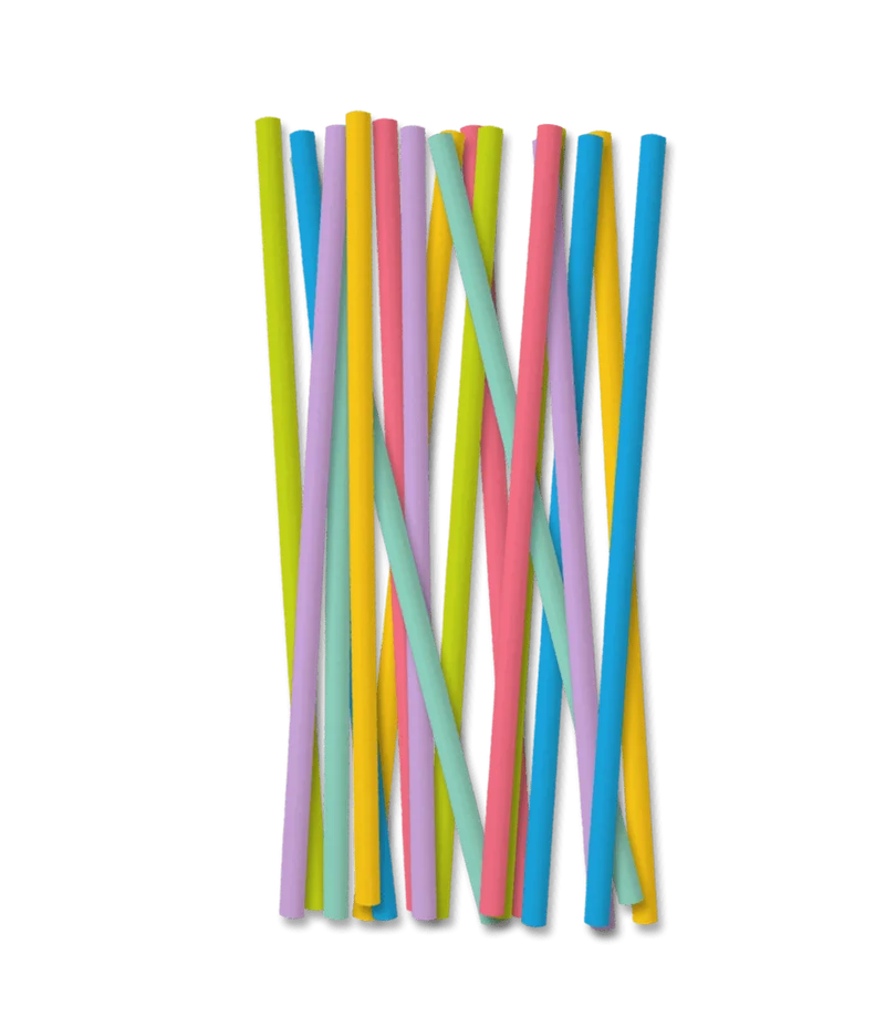 Bunte Strohhalme aus Papier 19,7cm 18 Stk