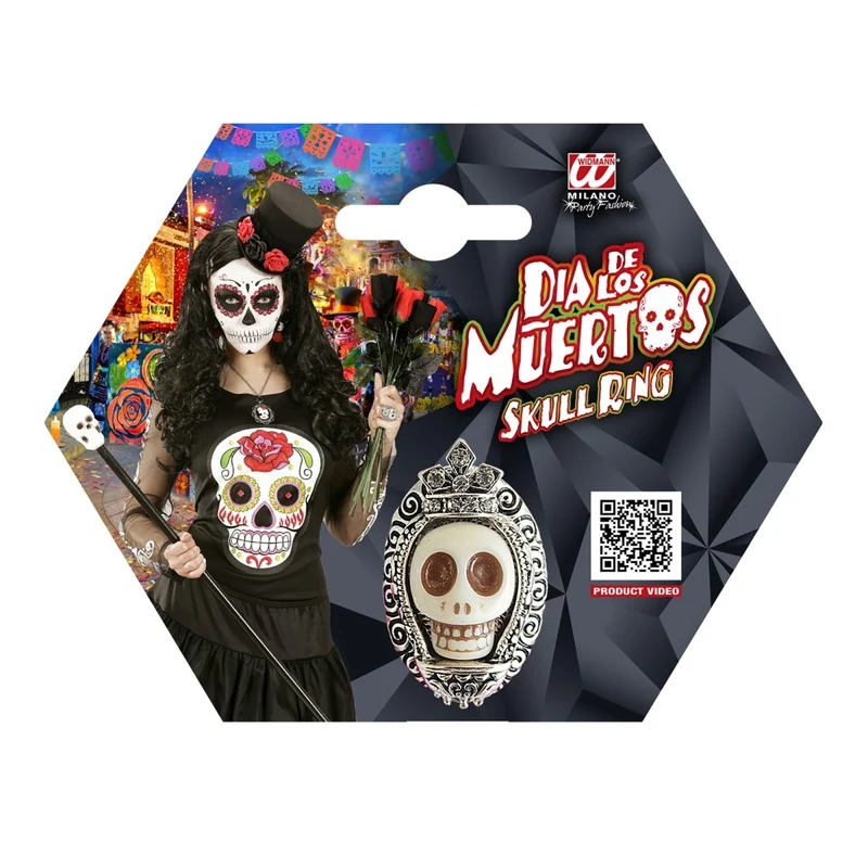Halloween Ring Silberner Totenkopf