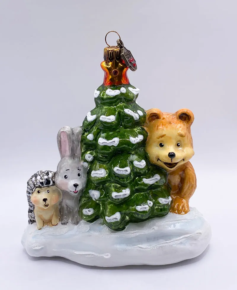 Die Tiere treffen sich beim Christbaum im Wald , KOMOZJA MOSTOWSKI