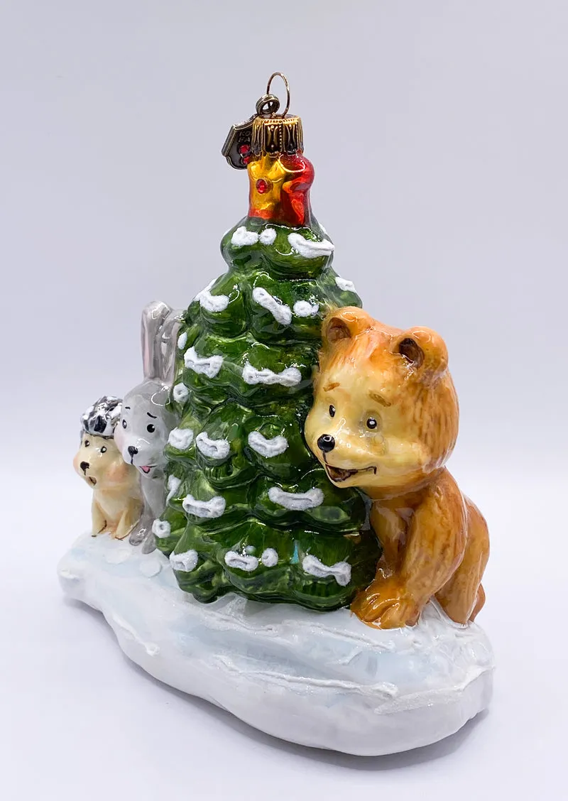 Die Tiere treffen sich beim Christbaum im Wald , KOMOZJA MOSTOWSKI