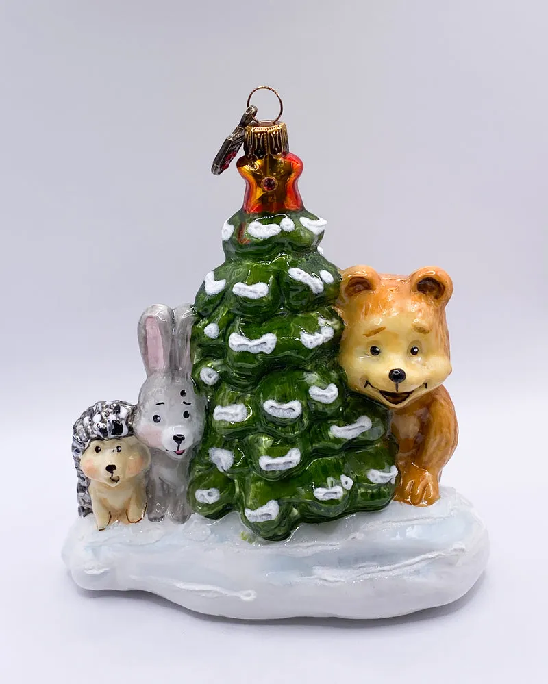 Die Tiere treffen sich beim Christbaum im Wald , KOMOZJA MOSTOWSKI