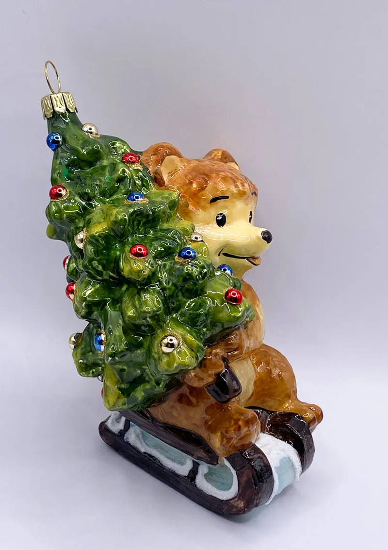Der Bär holt den Christbaum mit dem Schlitten , KOMOZJA MOSTOWSKI