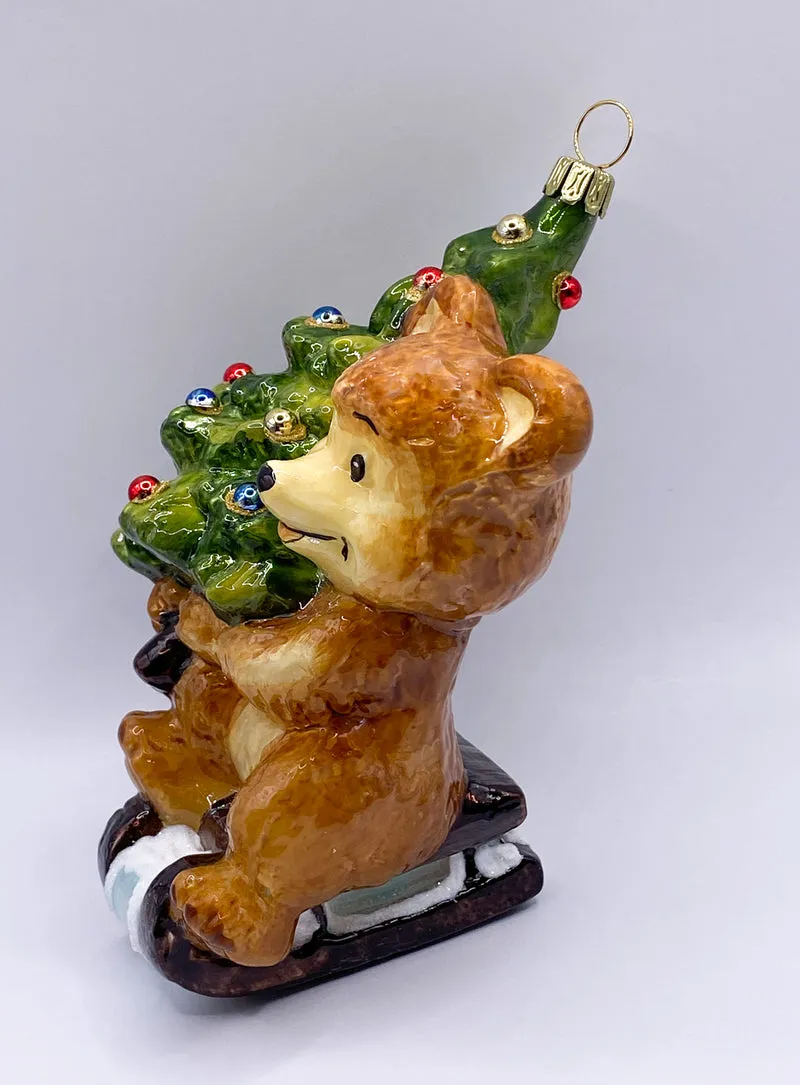 Der Bär holt den Christbaum mit dem Schlitten , KOMOZJA MOSTOWSKI