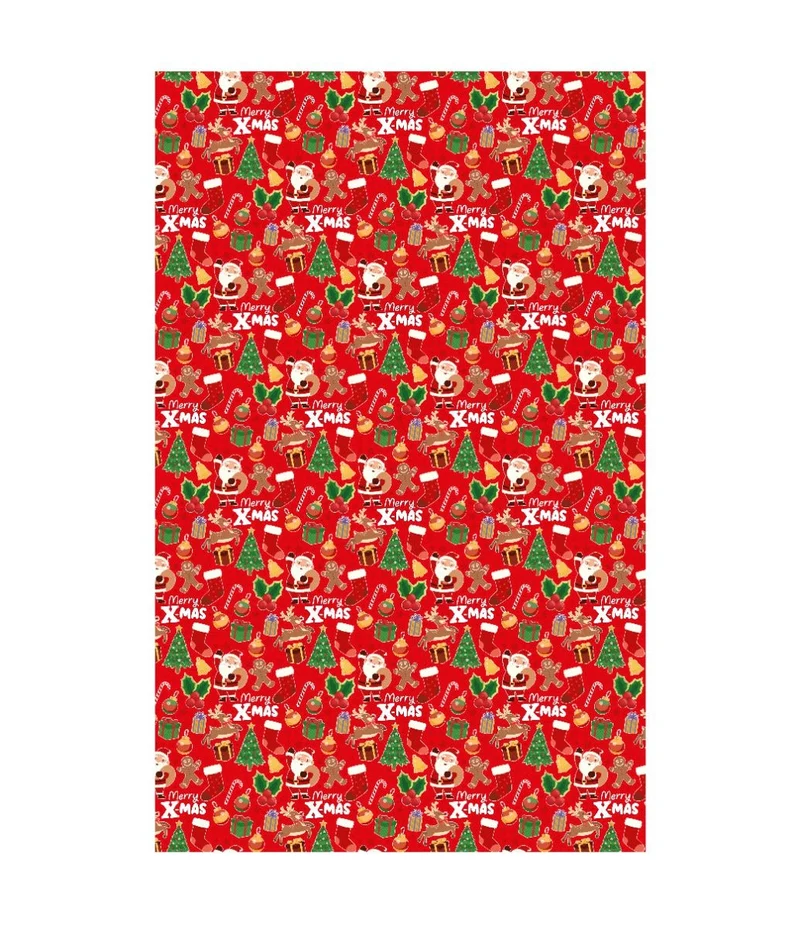 Weihnachts-Tischdecke Rot Weihnachtsfiguren 2,74m