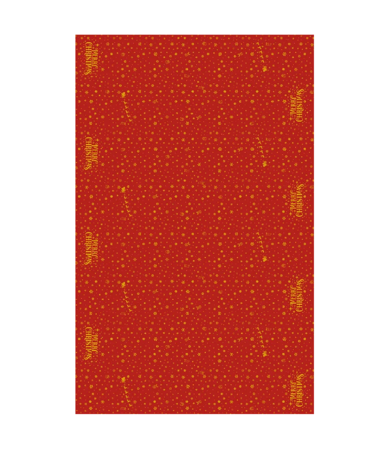 Weihnachtstischdecke Rot Gold Frohe Weihnachten 2,74m