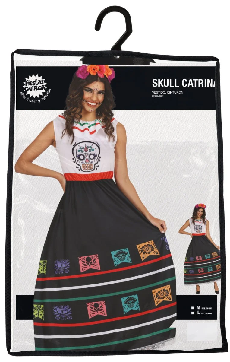 Dia De Los Muertos Kleid Damen Totenkopf