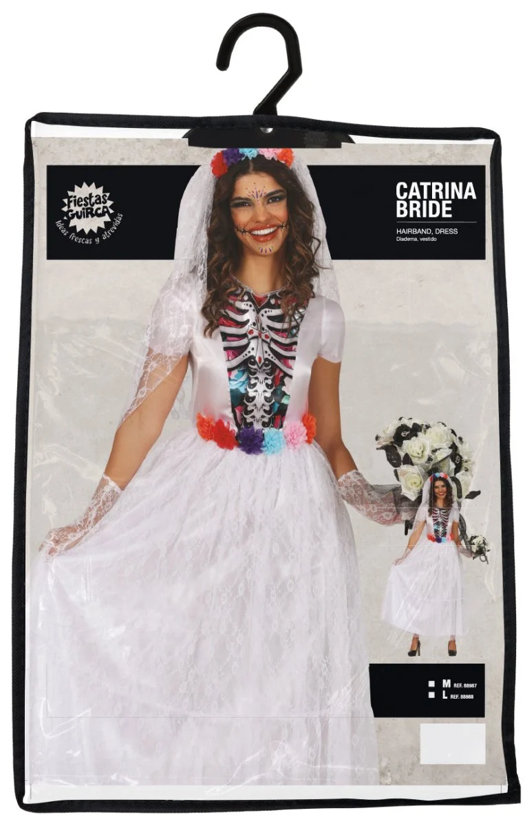 Dia De Los Muertos Kleid Weiß Damen Braut