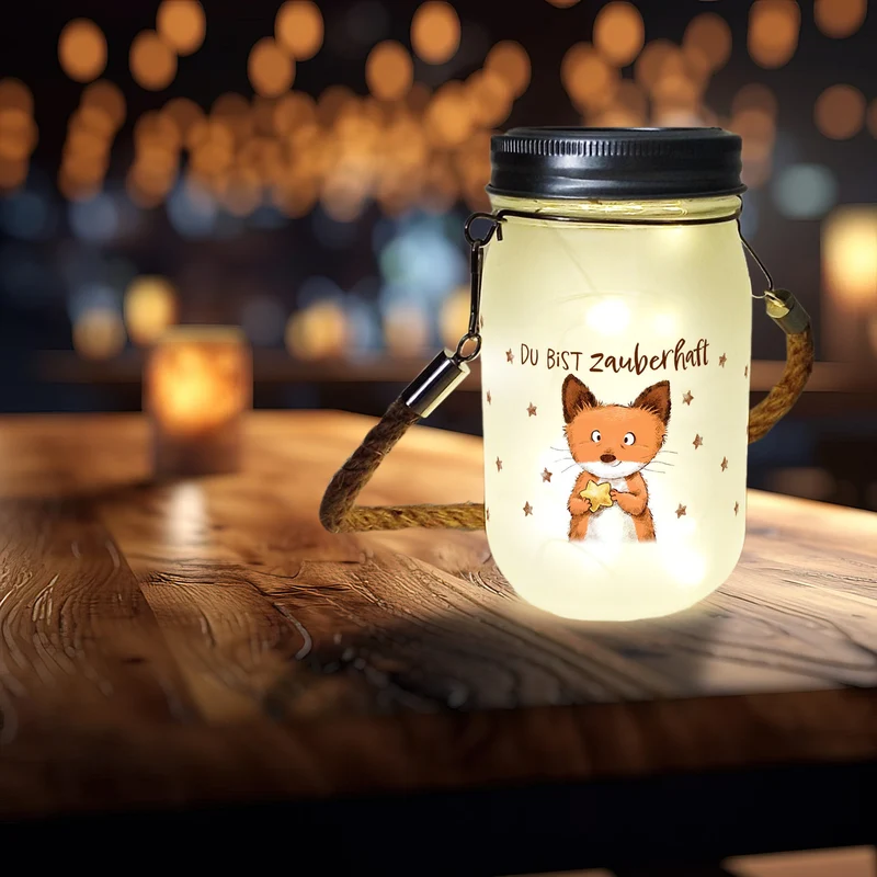 Fuchs Solarlicht mit Spruch Du bist zauberhaft