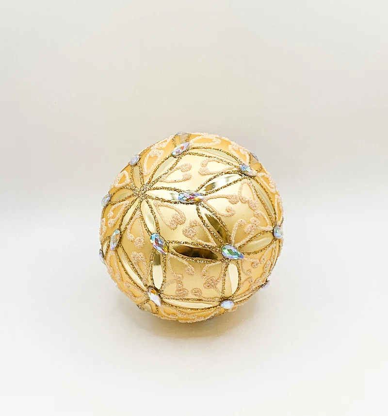 Kugel gold matt geometrischem Muster