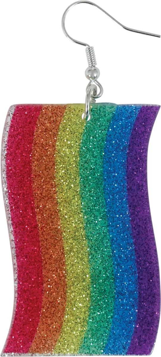 Regenbogen-Ohrringe Glitter