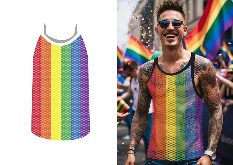 Regenbogen Tank Top Mesh