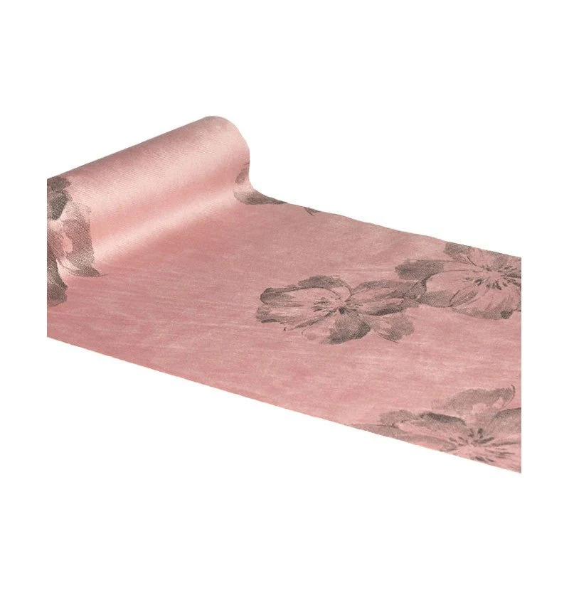 Floraler Tischläufer Rosa 3m