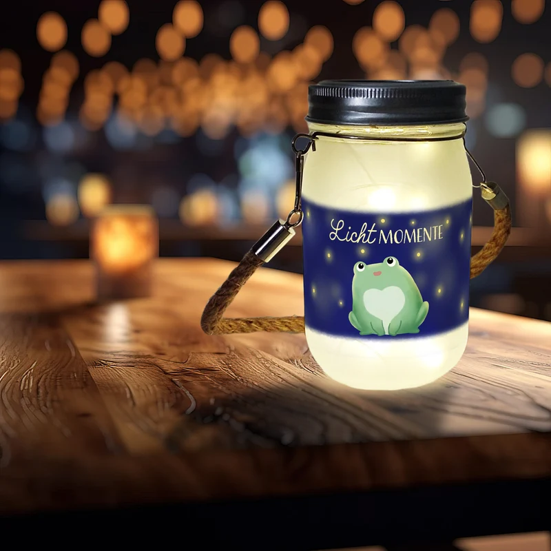 Frosch Solarlicht mit Spruch Lichtmomente