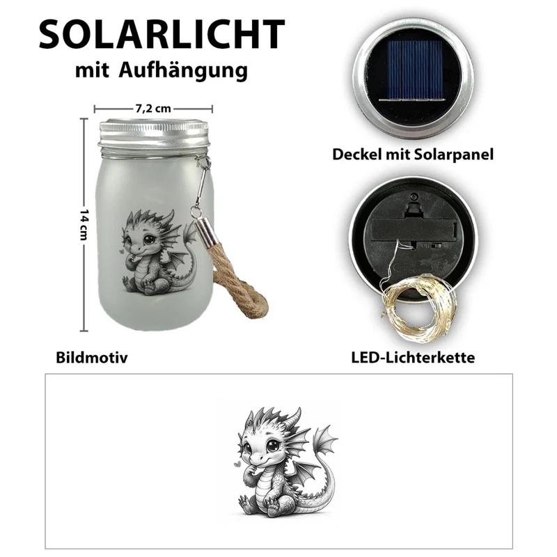niedlicher Babydrache Solarlicht