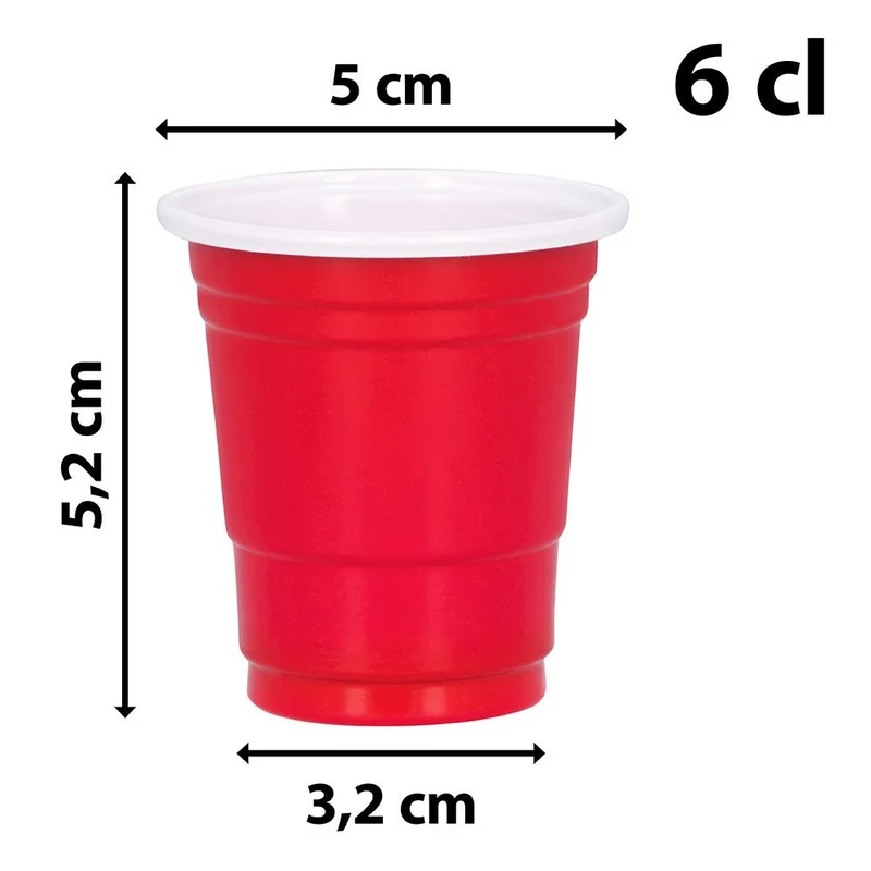 Rote Schnapsgläser 6cl 20Stk