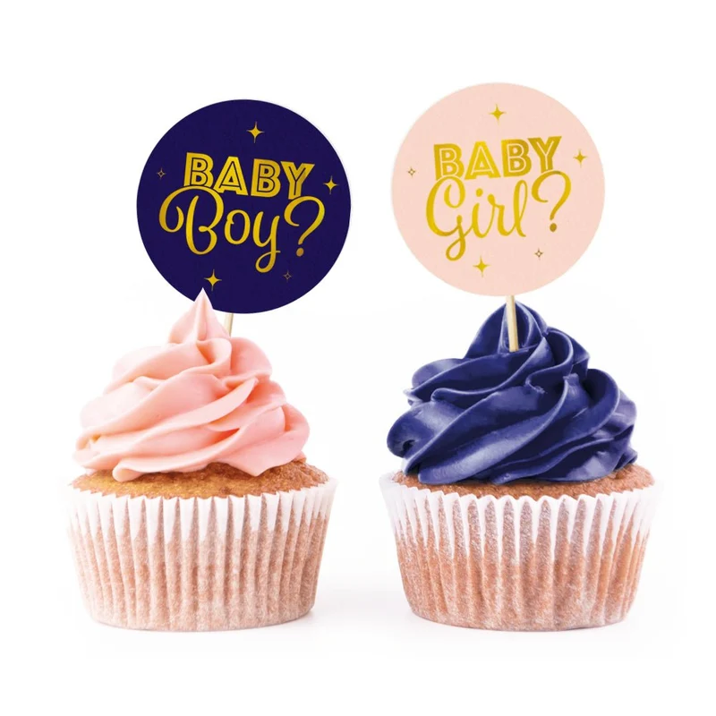 Gender Reveal Cocktail Sticks Blau Rosa 12 Stk