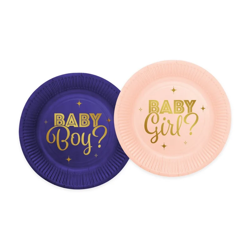 Gender Reveal Teller Blau Rosa 18cm 8Stück