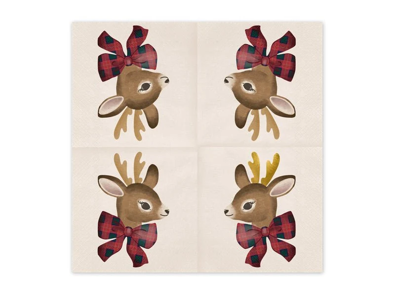 Weihnachtsservietten Rentier 33cm 12 Stk