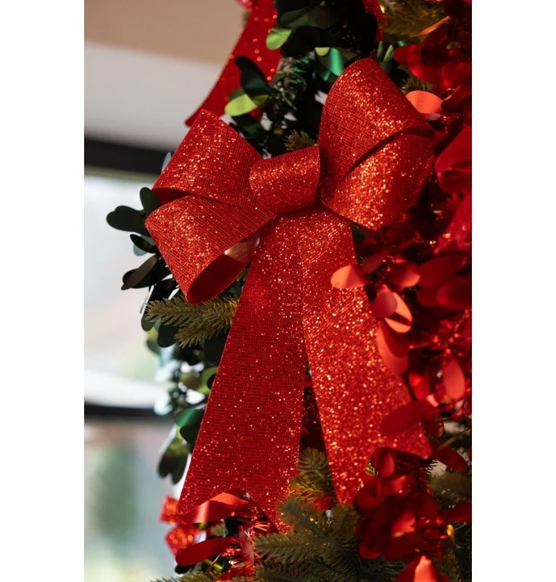 Rote Schleife Glitter 51cm