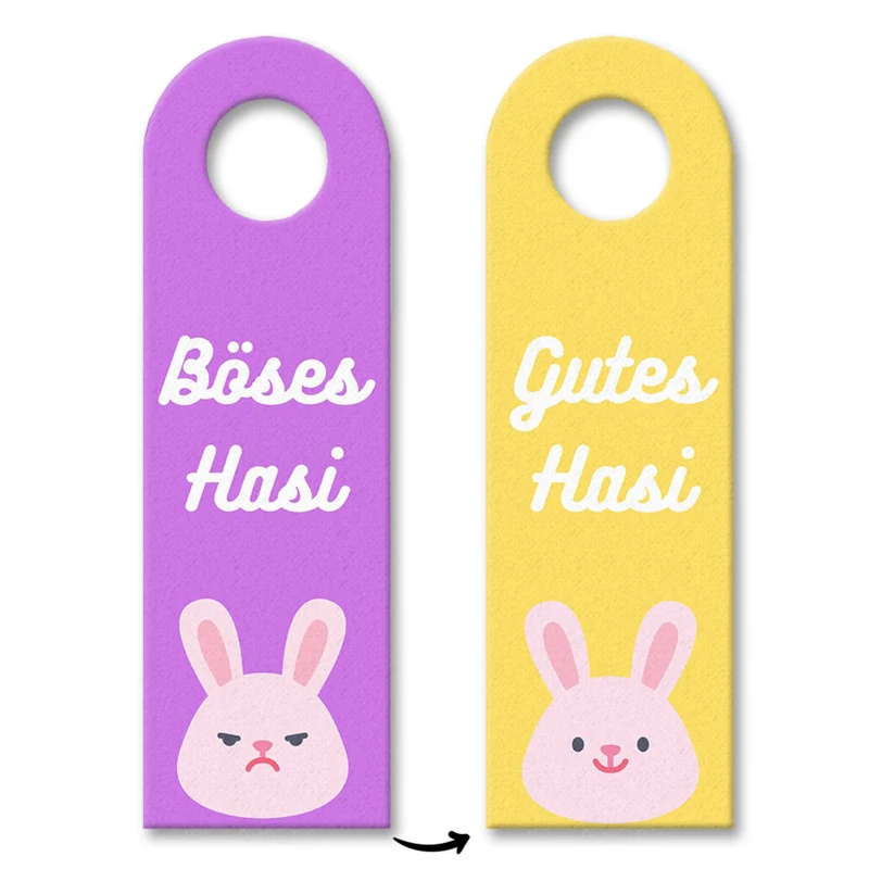 Gutes Hasi - Böses Hasi Hasen Türhänger -grün