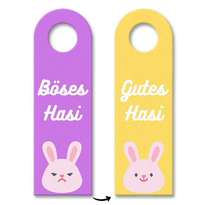 Gutes Hasi - Böses Hasi Hasen Türhänger -grün