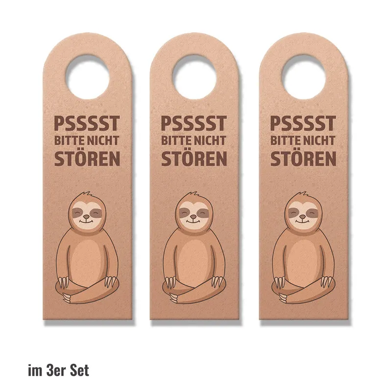 Psssst bitte nicht stören oder Komm rein Türhänger mit niedlichem Faultier