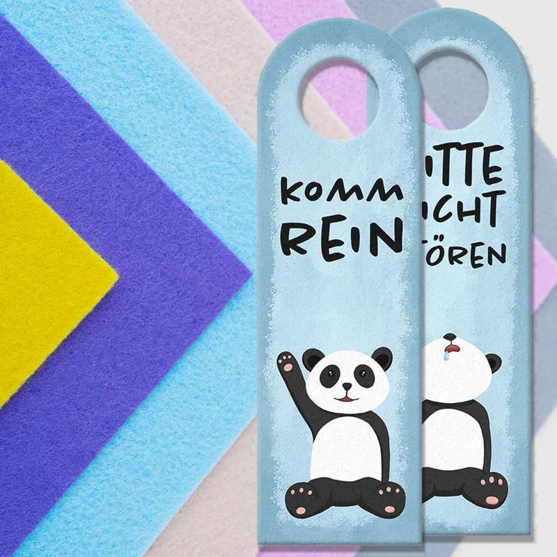 Bitte nicht stören Türhänger aus Filz mit niedlichem Panda
