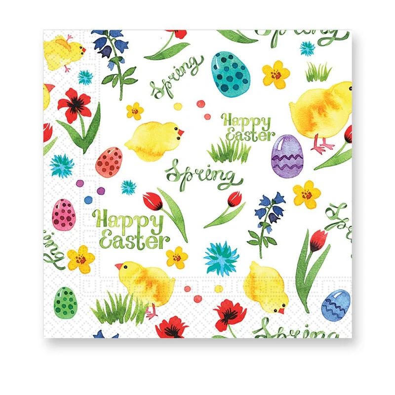 Osterservietten Weiß Frohe Ostern 33cm 20Stück
