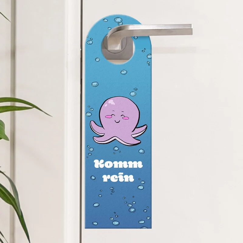 Bitte nicht stören - komm rein Türhänger mit Tintenfisch Motiv
